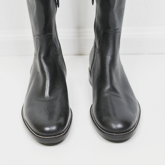 Cole Haan Black Knee High Leather Riding Boot - Picture 7 of 11